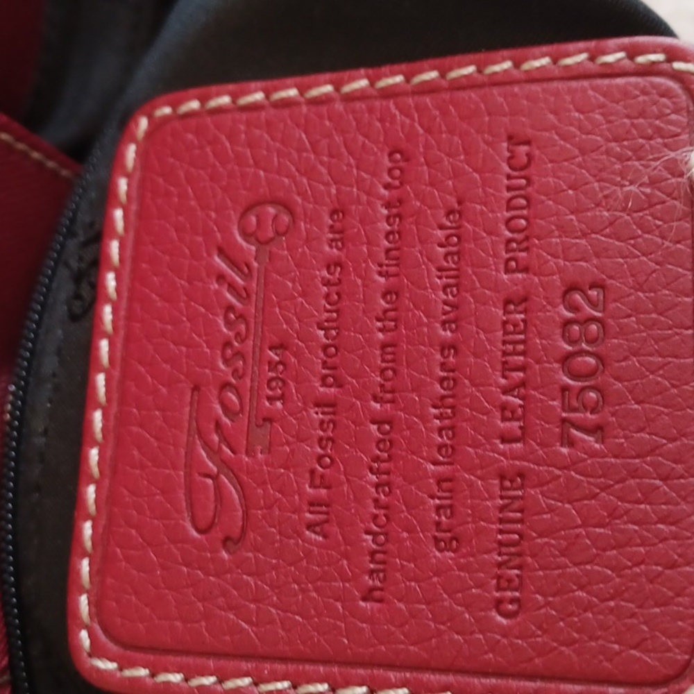 Fossil Vintage Dual Handle Red Nylon & Leather To… - image 7